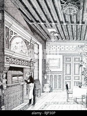 Une gravure illustrant le grill dans le Pavillon du gaz à l'expédition de Paris de 1889. En date du 19e siècle Banque D'Images