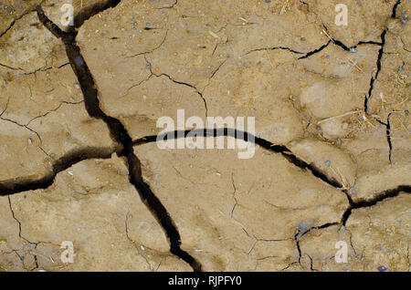 Les fissures et les fissures dans la terre sèche, créer de belles images textures riches. Banque D'Images