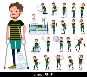 Un ensemble d'homme d'âge moyen dans les vêtements de sport avec les blessures et la maladie.Il y a des mesures qui expriment la dépendance et la mort.C'est vectoriel, il est donc facile à l'EDI Illustration de Vecteur