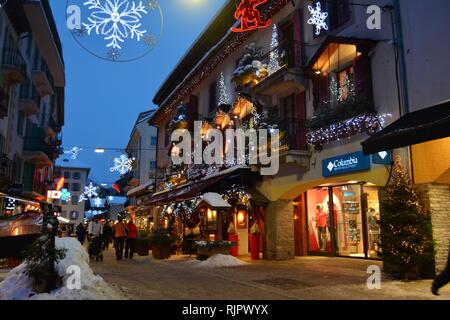 L'aventure et à l'ambiance magique à Chamonix Mont Blanc, France. Banque D'Images