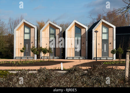 Maisons minuscules à Nijkerk, aux Pays-Bas. En collaboration avec la société d'habitation l'entreprise de construction faite de petites maisons pour une personne. Banque D'Images