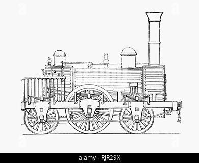 Le Liverpool et Manchester Railway (L&MR) était un chemin de fer a ouvert ses portes le 15 septembre 1830 entre les villes de Lancashire Liverpool et Manchester en Angleterre. Il a été le premier chemin de fer de se reposer exclusivement sur les locomotives entraîné par la puissance de la vapeur, sans trafic à cheval interdit en tout temps ; la première à être entièrement double voie sur toute sa longueur ; le premier à avoir un système de signalisation ; le premier à être entièrement dans l'espace ; et la première pour transporter le courrier. Banque D'Images