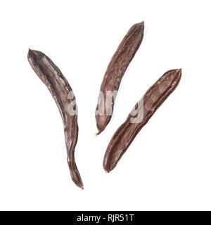 Les gousses de vanille parfumé isolated on white Banque D'Images