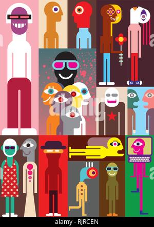 Grand groupe de personnes vector illustration. Illustration de Vecteur