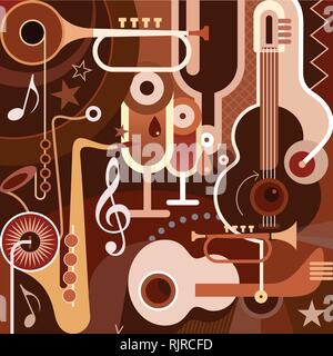 La musique. Abstract vector illustration avec des instruments de musique. Illustration de Vecteur