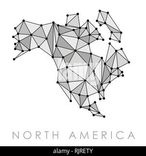 La carte de l'Amérique du Nord - bas vecteur-poly style géométrique illustration. Illustration de Vecteur