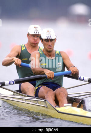 Atlanta, Geogia, USA., AUS M2- ,Robert SCOTT, David WEIGHTMAN, médaillé d'argent. 1996 Jeux Olympiques d'aviron, le Lac Lanier, Géorgie, [crédit obligatoire Peter Spurrier/ Intersport Images] Banque D'Images