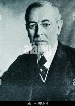 Thomas Woodrow Wilson (1856 - 1924), homme d'État américain et du milieu universitaire qui a été le 28e président des États-Unis de 1913 à 1921. Membre du Parti Démocrate Banque D'Images