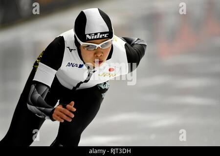 Le patinage de vitesse : Championnats du monde de distances individuelles de patinage de vitesse 2019 le 7 février 2019 à l'Arena de Max Aicher Inzell, Allemagne. Nana Takagi (JPN) : Soenar Chamid Crédit/SCS/AFLO/Alamy Live News Banque D'Images