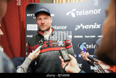 Sont, en Suède. 24 Jan, 2017. Championnats du Monde de ski alpin, de fond, ski, les hommes : Aksel Lund Svindal à partir de la Norvège prend la parole à une conférence de presse au sujet de sa carrière à venir fin. crédit : Michael Kappeler/dpa/Alamy Live News Banque D'Images