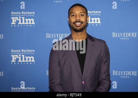 Santa Barbara, Californie, USA. 7 Février, 2019. MICHAEL B. Jordan arrivant sur le tapis rouge à la 34e édition du Festival International du Film de Santa Barbara. Credit : Erick Madrid/ZUMA/Alamy Fil Live News Banque D'Images