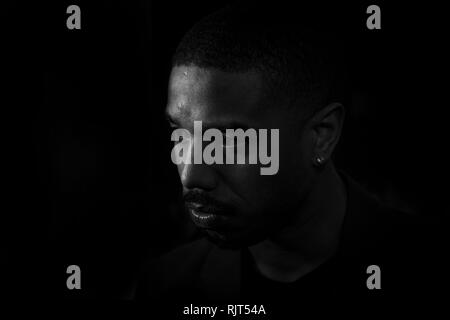 Santa Barbara, Californie, USA. 7 Février, 2019. MICHAEL B. Jordan arrivant à la 34e édition du Festival International du Film de Santa Barbara. Credit : Erick Madrid/ZUMA/Alamy Fil Live News Banque D'Images