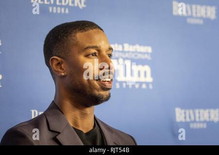 Santa Barbara, Californie, USA. 7 Février, 2019. MICHAEL B. Jordan arrivant sur le tapis rouge à la 34e édition du Festival International du Film de Santa Barbara. Credit : Erick Madrid/ZUMA/Alamy Fil Live News Banque D'Images