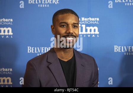 Santa Barbara, Californie, USA. 7 Février, 2019. MICHAEL B. Jordan arrivant sur le tapis rouge à la 34e édition du Festival International du Film de Santa Barbara. Credit : Erick Madrid/ZUMA/Alamy Fil Live News Banque D'Images