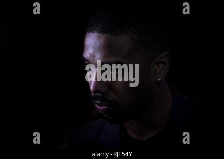 Santa Barbara, Californie, USA. 7 Février, 2019. MICHAEL B. Jordan arrivant à la 34e édition du Festival International du Film de Santa Barbara. Credit : Erick Madrid/ZUMA/Alamy Fil Live News Banque D'Images