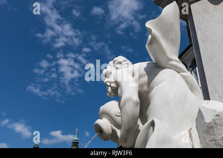 Détail de la fontaine de Robba, également connu sous le nom de la Fontaine des trois rivières carnioliennes, Ljubljana, Slovénie Banque D'Images