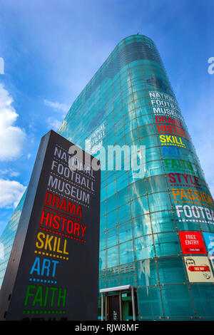 Manchester, UK - 18 mai 2018 : Le Musée National du Football est le meilleur et le plus grand musée du football, à l'origine basé à Deepdale, Preston, Lan Banque D'Images
