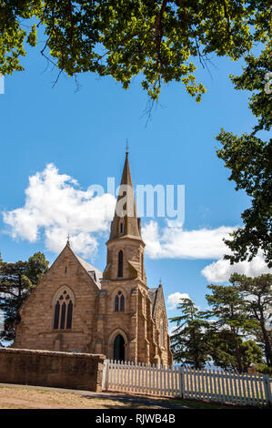 L'Eglise unie à Ross, une ville du patrimoine mondial dans les Midlands de la Tasmanie, en Australie. Ouvert en 1885, il a été construit en pierre de l'échelon local Beaufront q Banque D'Images