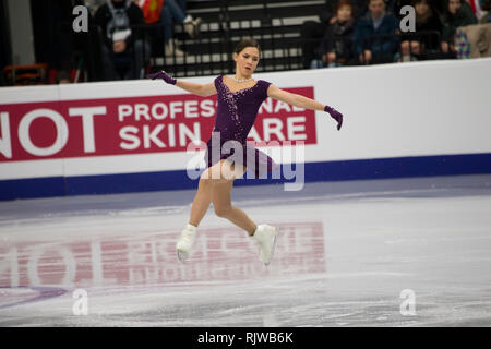 Biélorussie, Minsk, le 25 janvier 2019. Arène de Minsk. Championnat d'Europe de patinage artistique.Fédération de la patineuse artistique Stanislava Konstantinova à l'Europea 2019 Banque D'Images