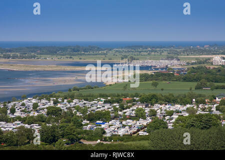 Vue panoramique sur Laboe et Kieler Foerde, Kiel, capitale de l'état à l'arrière de Kiel, Schleswig-Holstein, Allemagne, Europe Banque D'Images