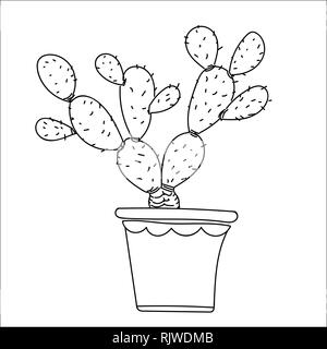 Dessiné à la main, style Cactus isoler sur fond blanc, pour les enfants, livre de coloriage pour enfants, l'éducation et de l'usine des concepts. Vector Illustration Illustration de Vecteur