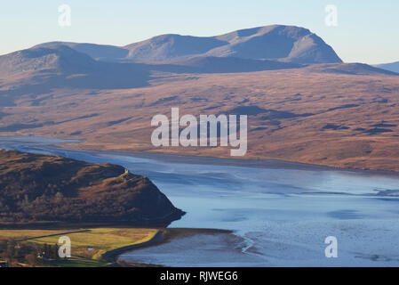 Kyle du timon et Château Varrich, Sutherland Banque D'Images