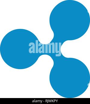 Ondulation d'illustration vectorielle monnaie blockchain crypto logo plat isolé sur fond blanc. Illustration de Vecteur
