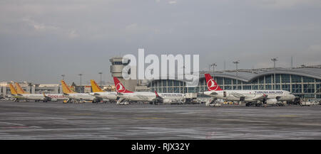 Istanbul, Turquie - 30 Sep 2018. Les avions à passagers d'Istanbul Sabiha Gokcen (SAW). Banque D'Images