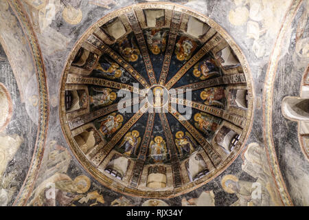 Istanbul, Turquie - Sep 27, 2018. Mosaïque de la Vierge Mère avec enfant, north dome du narthex intérieur à l'église du Saint Sauveur à Chora (Istan Banque D'Images