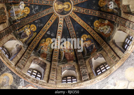 Istanbul, Turquie - Sep 27, 2018. Mosaïque de la Vierge Mère avec enfant, north dome du narthex intérieur à l'église du Saint Sauveur à Chora (Istan Banque D'Images