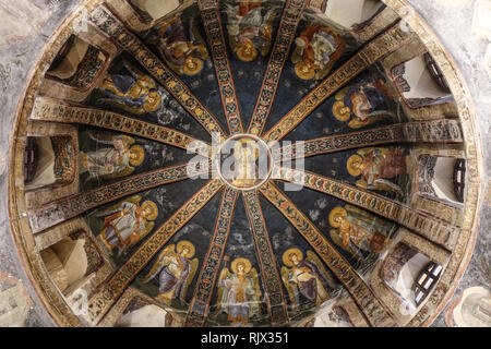 Istanbul, Turquie - Sep 27, 2018. Mosaïque de la Vierge Mère avec enfant, north dome du narthex intérieur à l'église du Saint Sauveur à Chora (Istan Banque D'Images