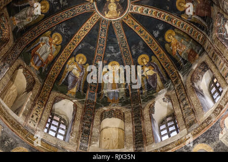 Istanbul, Turquie - Sep 27, 2018. Mosaïque de la Vierge Mère avec enfant, north dome du narthex intérieur à l'église du Saint Sauveur à Chora (Istan Banque D'Images