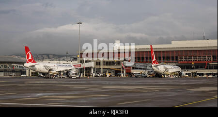 Istanbul, Turquie - 30 Sep 2018. Les avions à passagers d'Istanbul Sabiha Gokcen (SAW). Banque D'Images