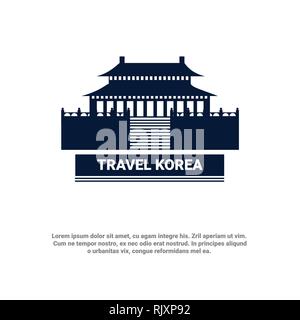 Voyage à Séoul Corée du sud-coréen célèbre icône Palace Illustration de Vecteur