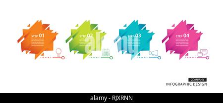 4 modèle géométrique abstraite infographique. L'étape de présentation moderne d'affaires historique. Illustration de Vecteur