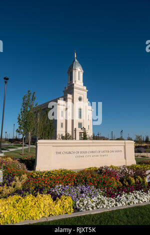 L'Église de Jésus-Christ des Saints des Derniers temple à Cedar City, Iron County, Utah, United States. Banque D'Images