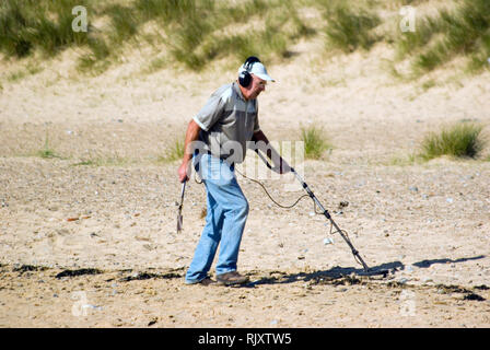 Détection des métaux, Southwold Banque D'Images