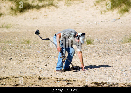Détection des métaux, Southwold Banque D'Images
