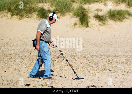 Détection des métaux, Southwold Banque D'Images