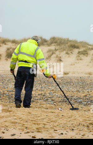 Détection des métaux, Southwold Banque D'Images