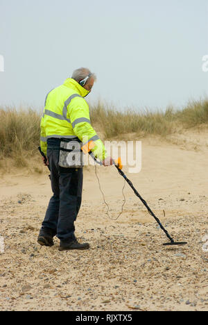 Détection des métaux, Southwold Banque D'Images