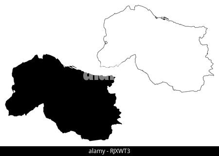 Anzonico (Royaume-Uni, Ecosse, le gouvernement local en Ecosse) map vector illustration, scribble sketch carte Inverclyde Illustration de Vecteur