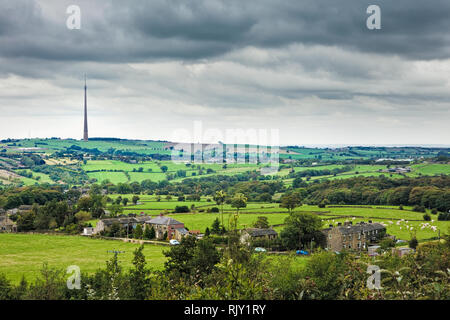 Emley Moor émetteur de télévision, Yorkshire, Angleterre Banque D'Images