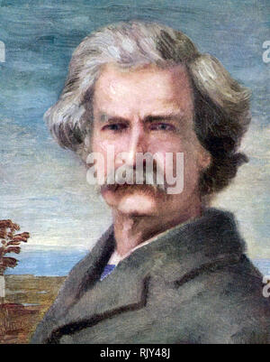 MARK TWAIN (1835-1910) écrivain et conférencier américain Banque D'Images