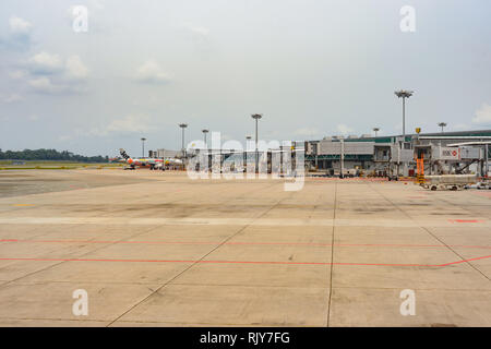 Singapour - 04 NOVEMBRE 2015 : vue de l'aéroport Singapour Changi. L'aéroport Changi de Singapour est le principal aéroport civil de Singapour, et l'un o Banque D'Images