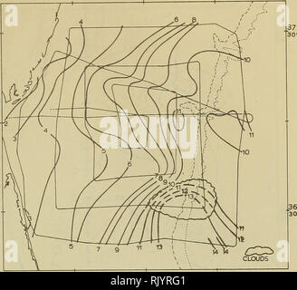 . ASWEPS enquête en eau peu profonde, Febryary-March Virginia Capes 1967. L'océanographie. 75'30' 74*30' de la Figure 5. Les isothermes de surface 26 février (*C). Veuillez noter que ces images sont extraites de la page numérisée des images qui peuvent avoir été retouchées numériquement pour plus de lisibilité - coloration et l'aspect de ces illustrations ne peut pas parfaitement ressembler à l'œuvre originale.. Fisher, Alvan. Washington, D. C. : Bureau océanographique de la Marine Banque D'Images