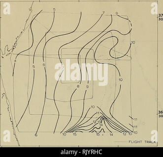 . ASWEPS enquête en eau peu profonde, Febryary-March Virginia Capes 1967. L'océanographie. 75°30' 74-30' Figure 3. Les isothermes de surface 24 février CO. Veuillez noter que ces images sont extraites de la page numérisée des images qui peuvent avoir été retouchées numériquement pour plus de lisibilité - coloration et l'aspect de ces illustrations ne peut pas parfaitement ressembler à l'œuvre originale.. Fisher, Alvan. Washington, D. C. : Bureau océanographique de la Marine Banque D'Images