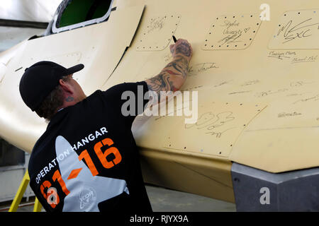 À l'air et de l'espace port Mojave XCOR Aerospace est l'ouverture de leurs portes pour une visite des futurs astronautes et partenaires d'affaires. Banque D'Images