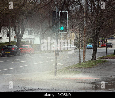 Glasgow, Écosse, Royaume-Uni 8ème, Février, 2019 UK Weather : Storm Erik a de forts vents et de la pluie toute la journée dans le centre-ville que les habitants du mal. Gerard crédit Ferry/Alamy Live News Banque D'Images