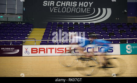 Glasgow, Royaume-Uni. 8 févr. 2019. Un nouveau vélo multidisciplinaire événement réunira les 13 Championnats du Monde UCI existantes en un seul événement à lieu tous les quatre ans, à partir de Glasgow et l'Écosse en 2023. Crédit : Colin Fisher/Alamy Live News Banque D'Images